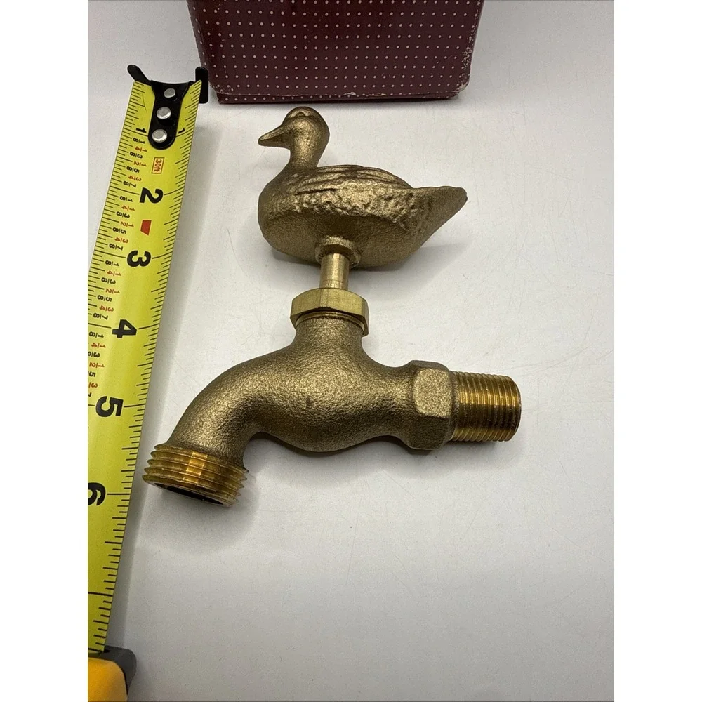 Brass Duck Faucet/Spigot-Outdoor Water Hose Connector Vintage Lillian Vernon NIB
